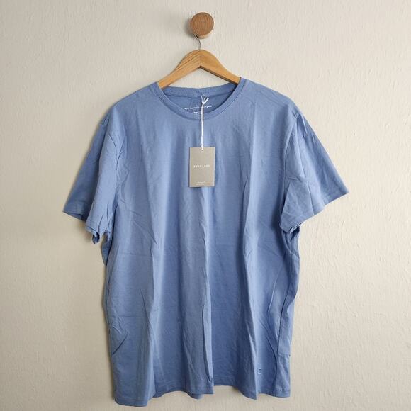 NEW Everlane Uniform Men's The Organic Cotton Crew Horizon Blue T-Shirt - Picture 1 of 8
